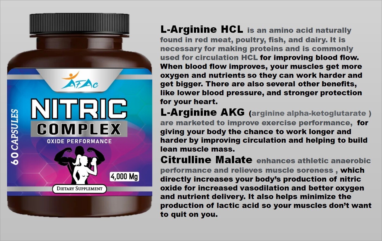 3 Pack Nitric Oxide 4000mg L-Arginine Citrulline Keto Muscle Pump Growth Pills 1