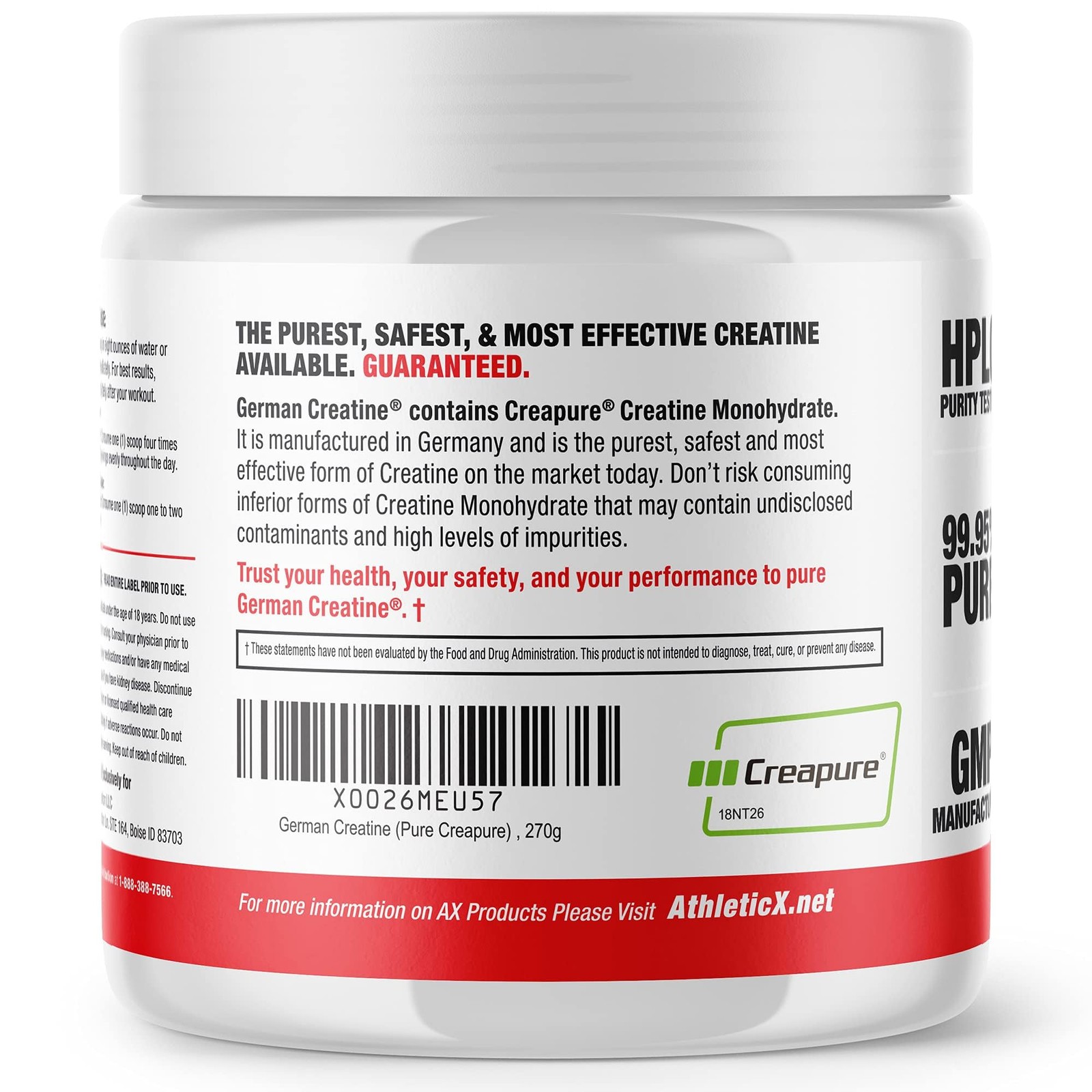 Micronized Creatine Monohydrate Powder 99.99% Pure for Muscle Growth 270g