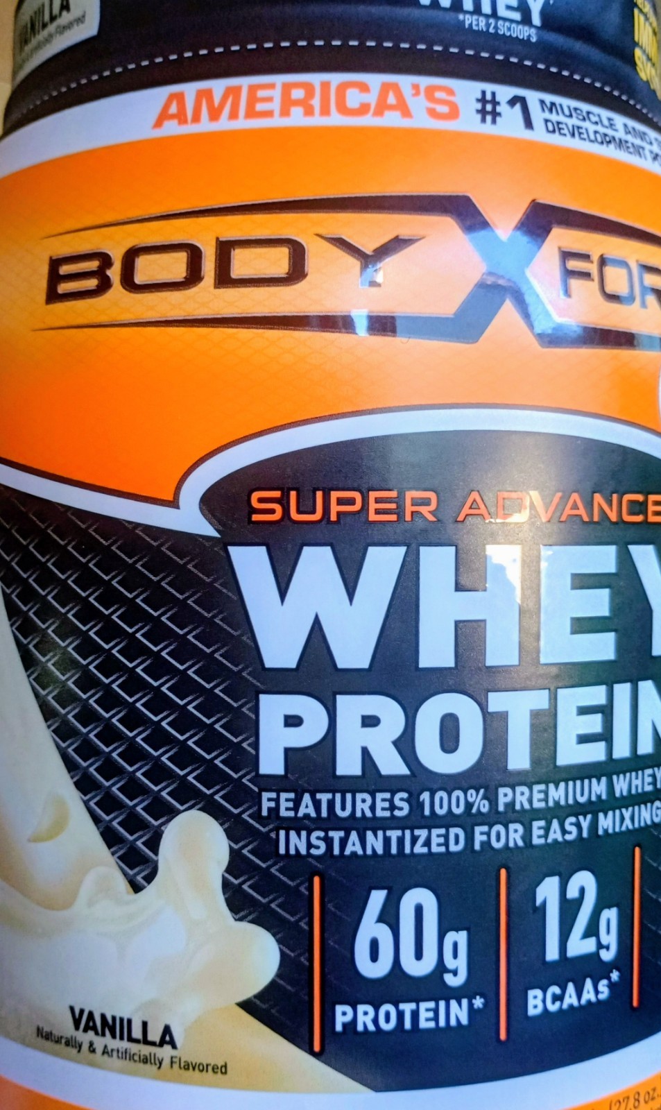 Body Fortress Super Advanced Whey Protein Powder Vanilla Instantized 1.74 lb
