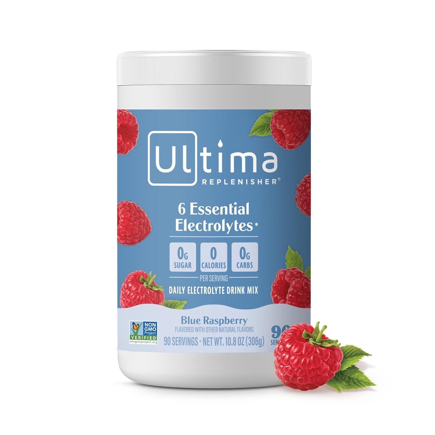 Electrolyte Powder Drink Mix – 90 Servings, Zero Sugar Blue Raspberry Hydration,