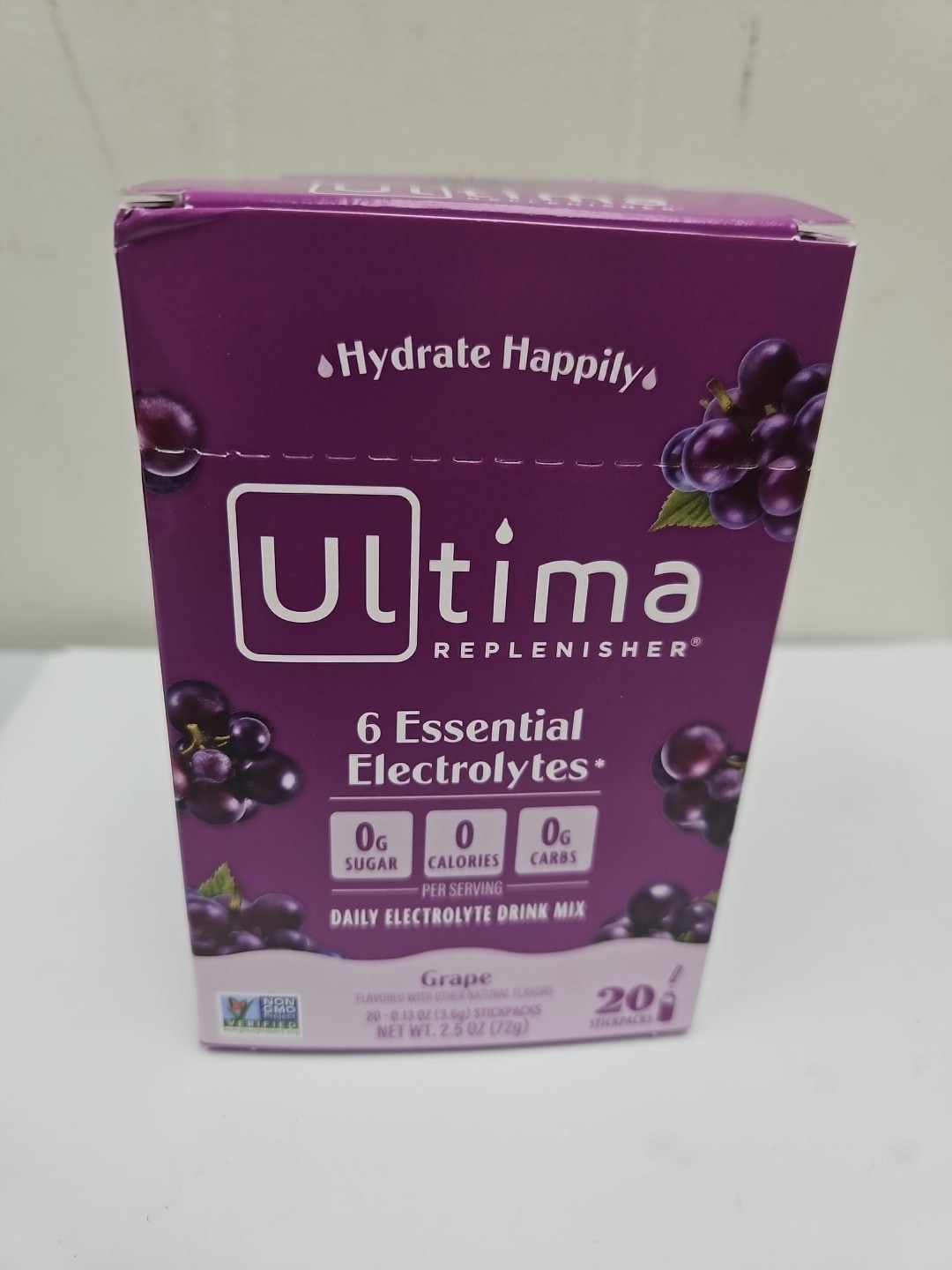 8/26 Ultima Replenisher Hydrating Electrolyte Powder, Grape, 20 Count Box (A7)