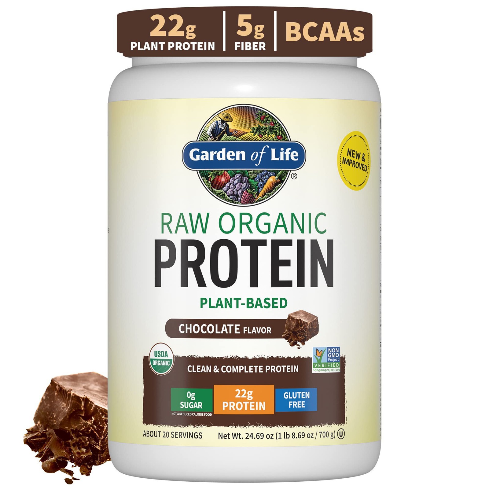 8/26 Garden of Life Protein Powder, Vegan Protein Powder, BCAA, Probiotics & Dig