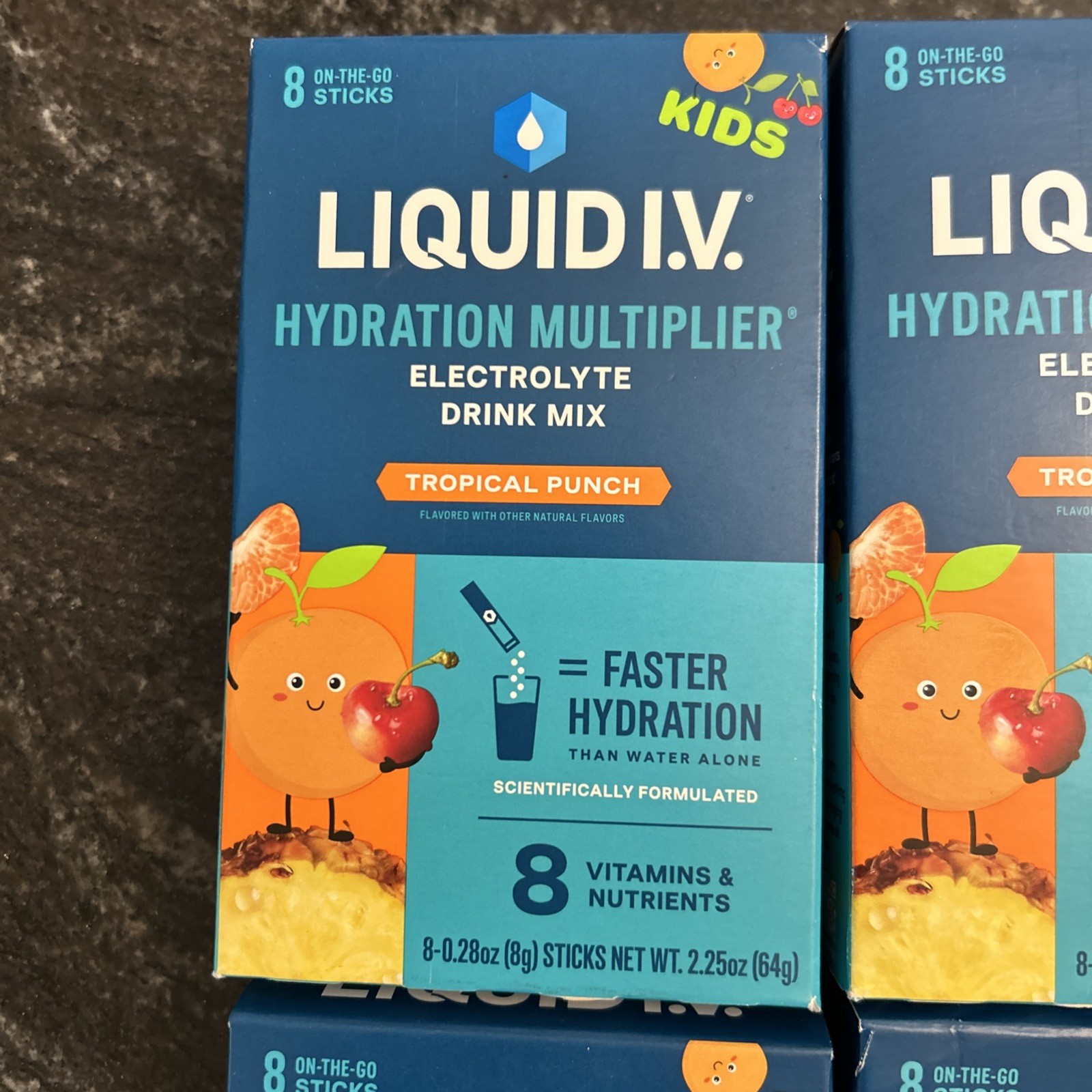4 Liquid IVHydration Multiplier Electrolyte Drink Mix Kid Tropical Punch 11/26+