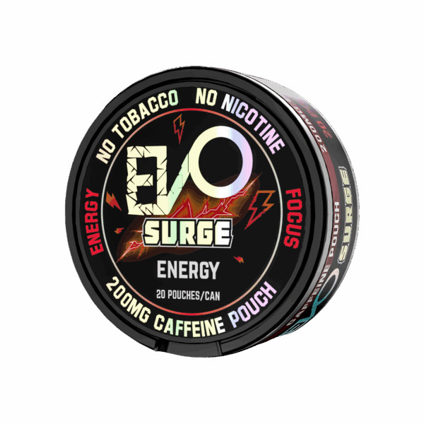 EVO Surge 200mg Caffeine Pouches – 5 Pack (20 Count/Can) – Energy