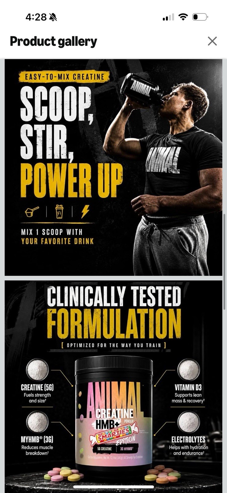 Animal x Smarties Edition Creatine Monohydrate HMB Powder 3g myHMB + 5g Creatine