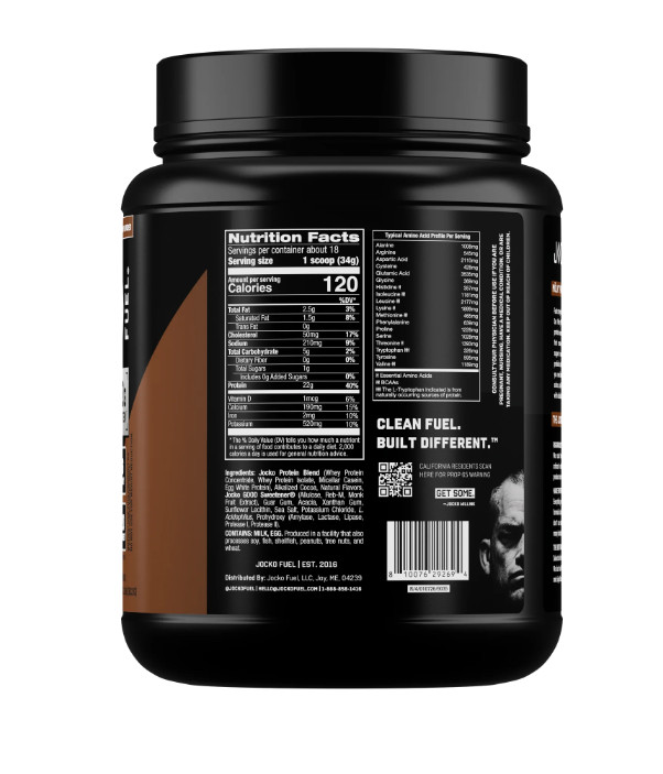 Jocko Fuel Whey Protein Powder Chocolate 22g Protein 18 Servings