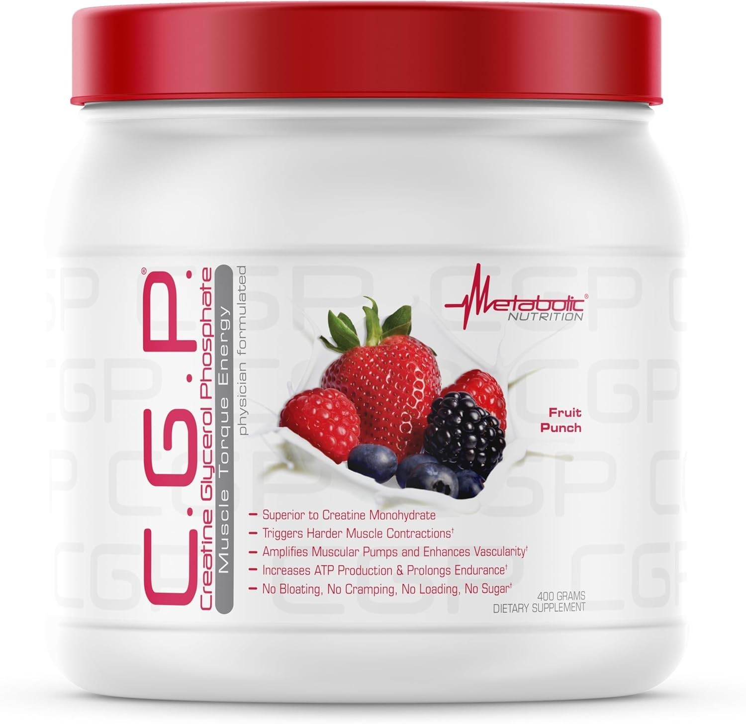 Metabolic Nutrition, CGP, Creatine Glycerol Phosphate Fruit Punch Powder