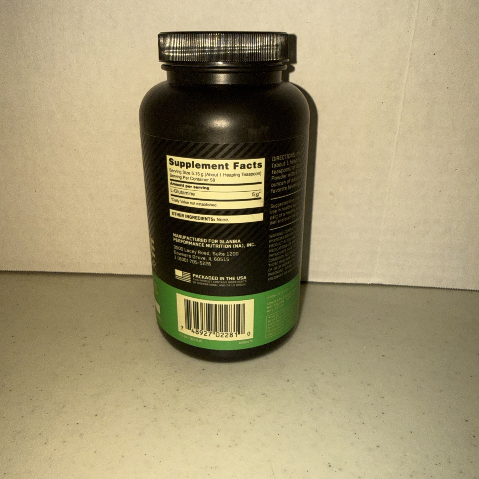 Optimum Nutrition Glutamine Powder Unflavored 10.58 oz 300 g Exp 05 12 2028