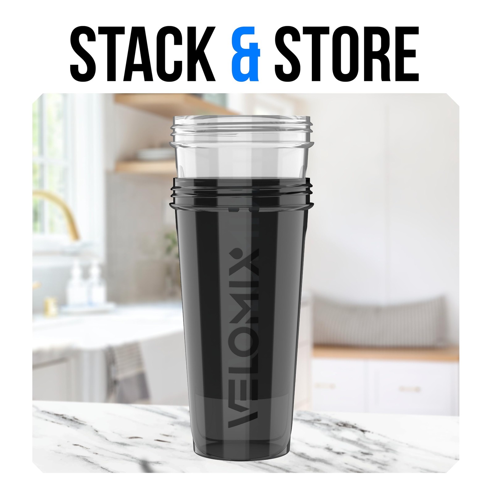 Velomix -2 Pack- 28 Oz Protein Shaker Bottles For Protein Mixes – 2X Wire Whisk