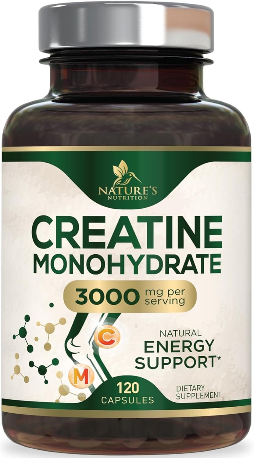 Creatine Monohydrate Capsules 3000mg – Best Micronized 120 Count (Pack of 1)