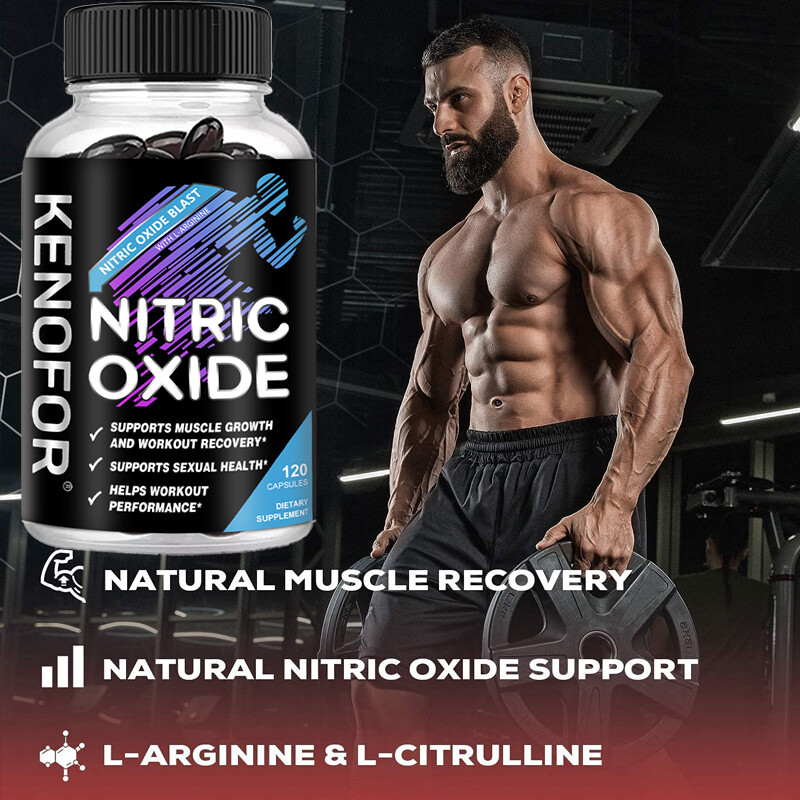 Nitric Oxide L-Arginine Pre Workout+Testosterone Booster,Men’s,Test 120Capsules