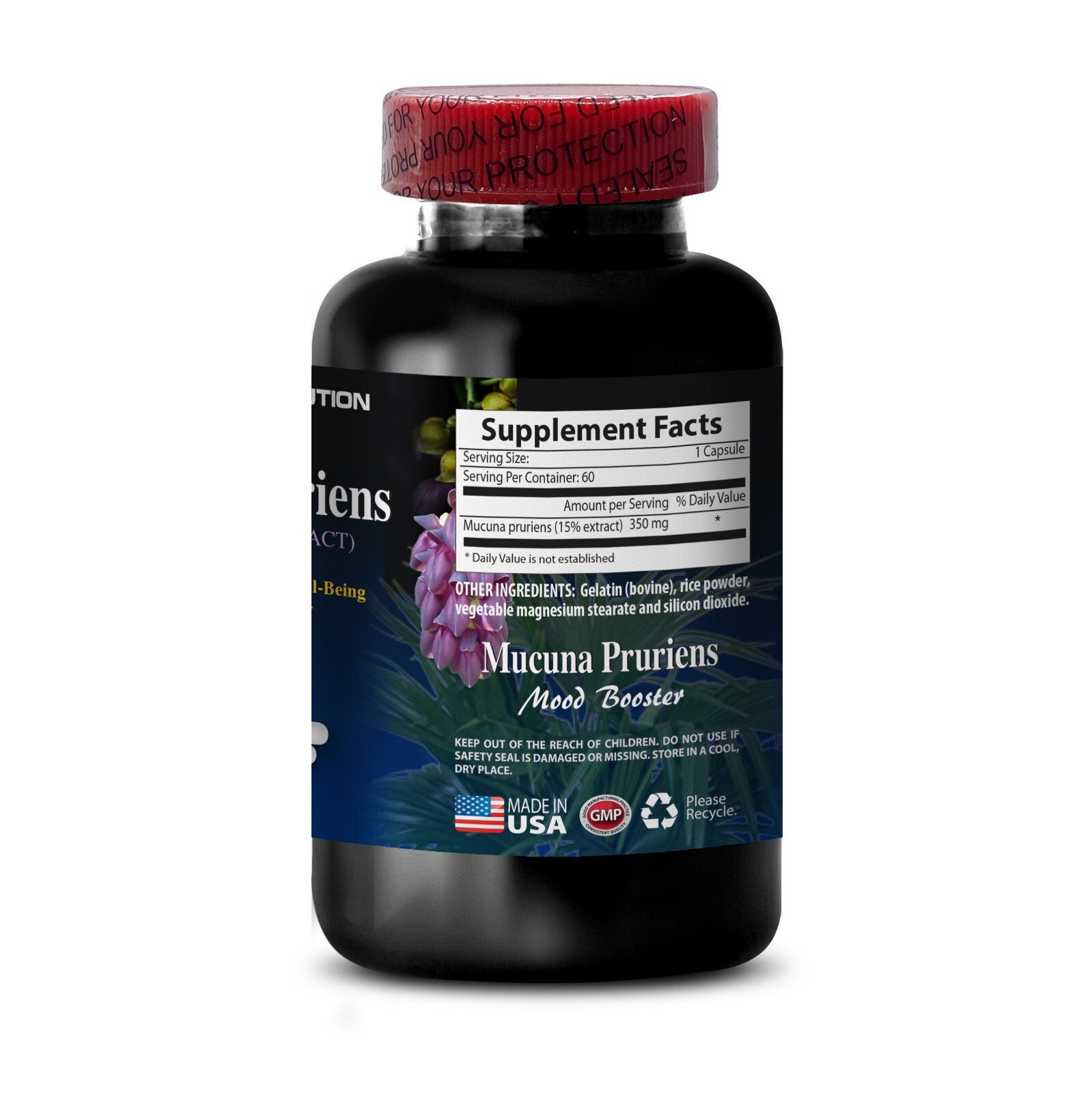 Muscle Mass MUCUNA PRURIENS VELVET BEANS – Velvet Beans (1 Bottle, 60 Caps.)