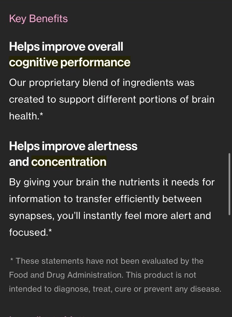 Immunotec Cogniva Brain Health Sugar Free
