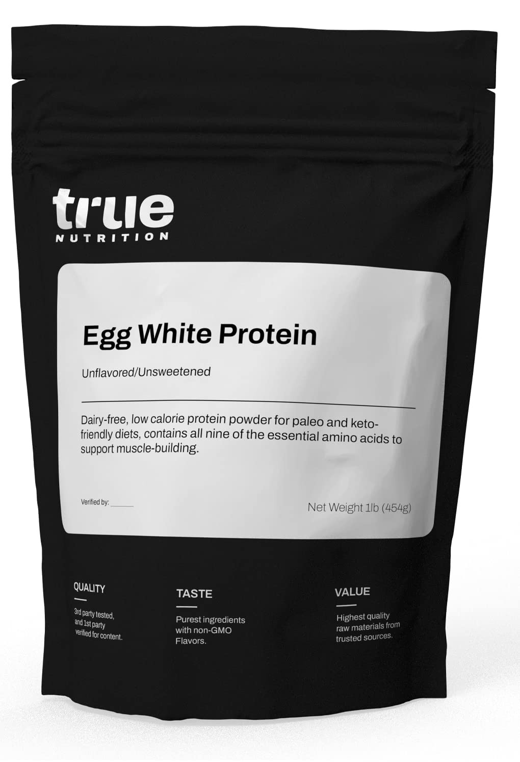 True Nutrition Egg White Protein Powder – 24g Non-GMO Egg Protein per Serving –