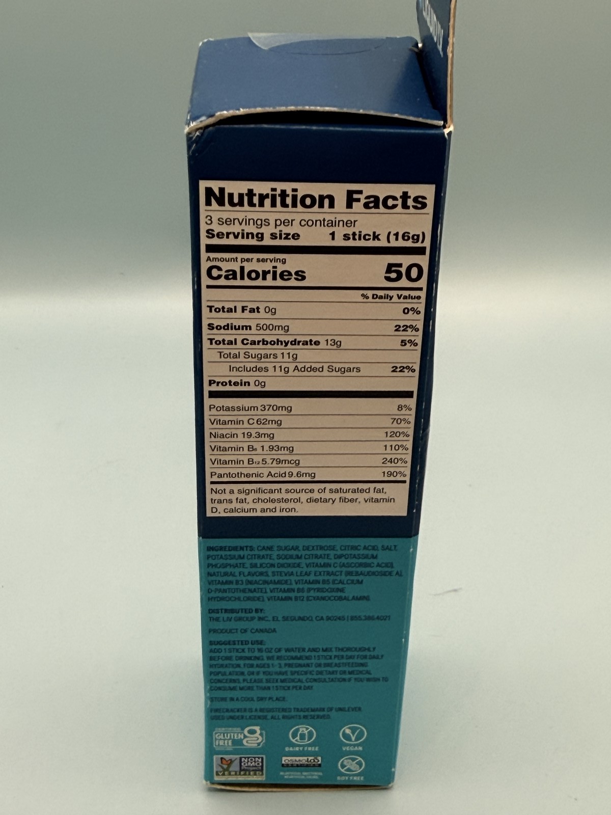 Liquid I.V. Hydration Multiplier Electrolyte Drink Mix Sticks Popsicle Firecrack