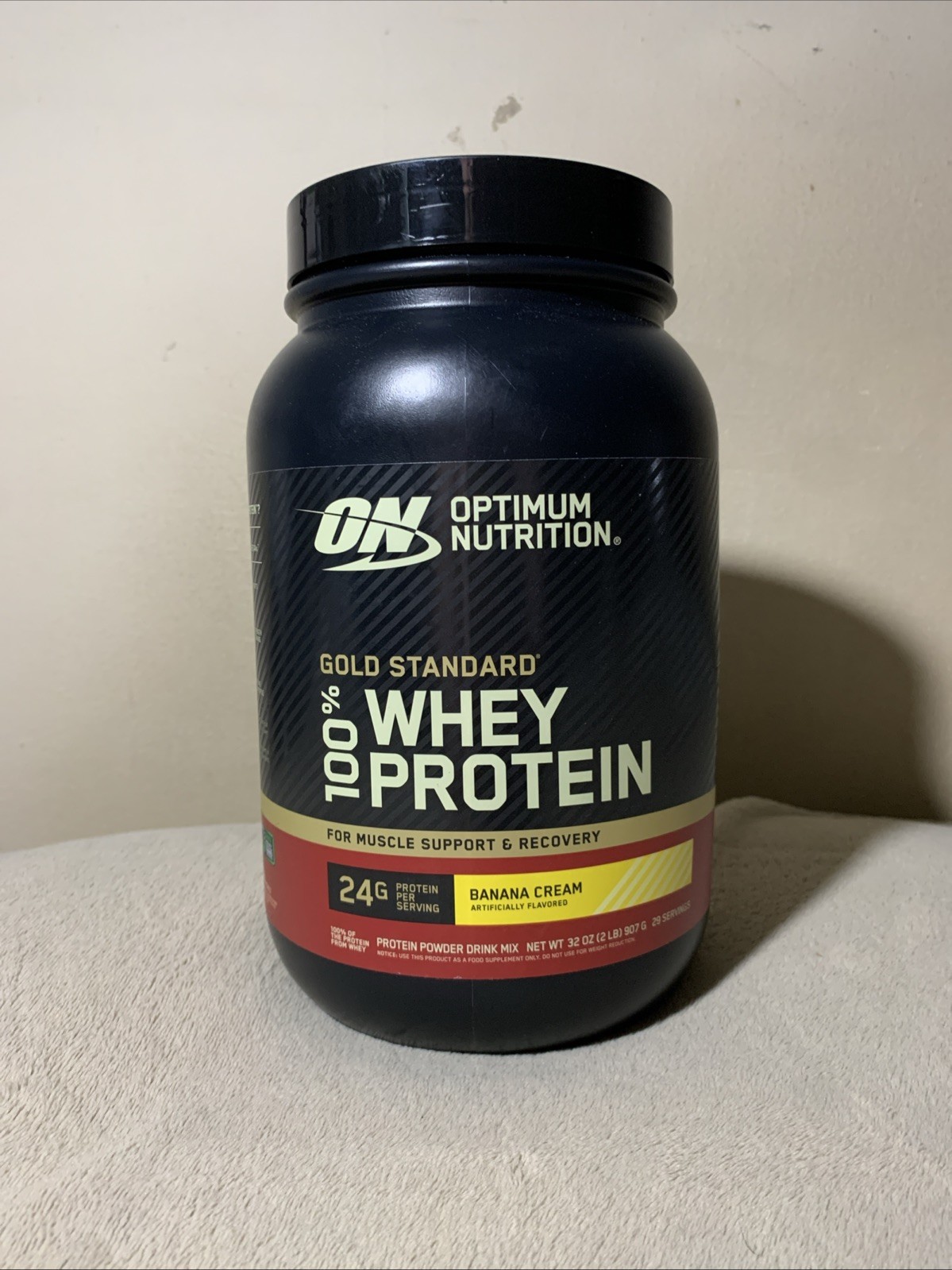 2lb Optimum Nutrition Gold Standard Naturally Flavored Banana Cream (10/2027)