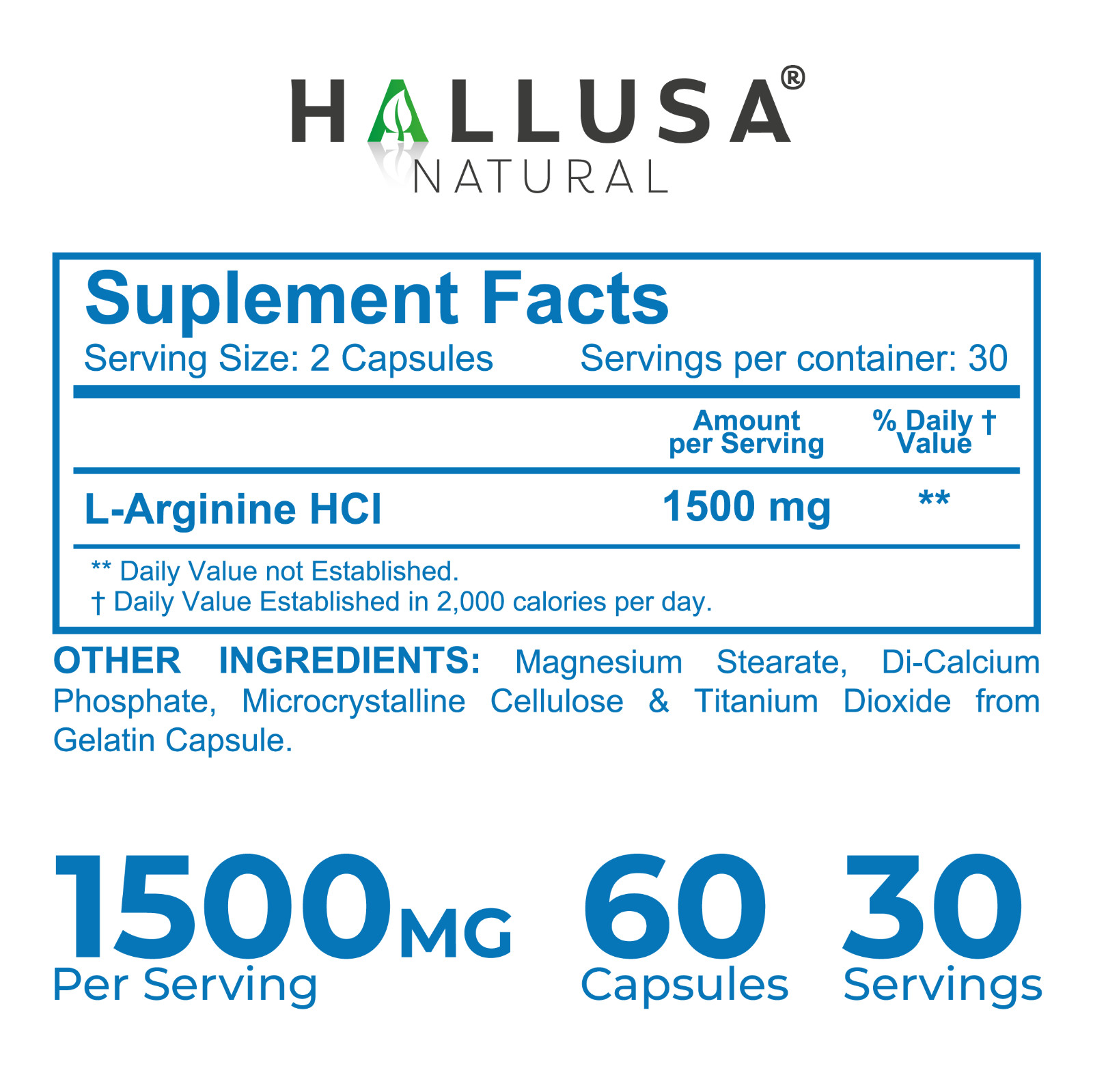 L- ARGININE – Muscle Support – Improves Blood Flow Better Erection – 60 Cap