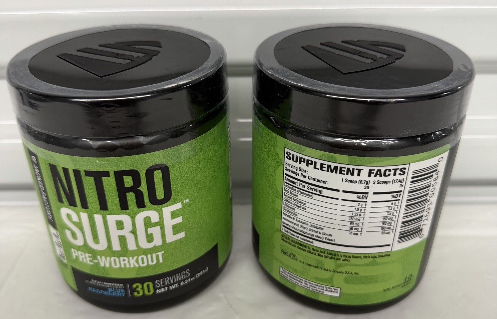 Jacked Factory Nitro Surge Pre-Workout Lot of 2 Blue Raspberry Exp 02/2028