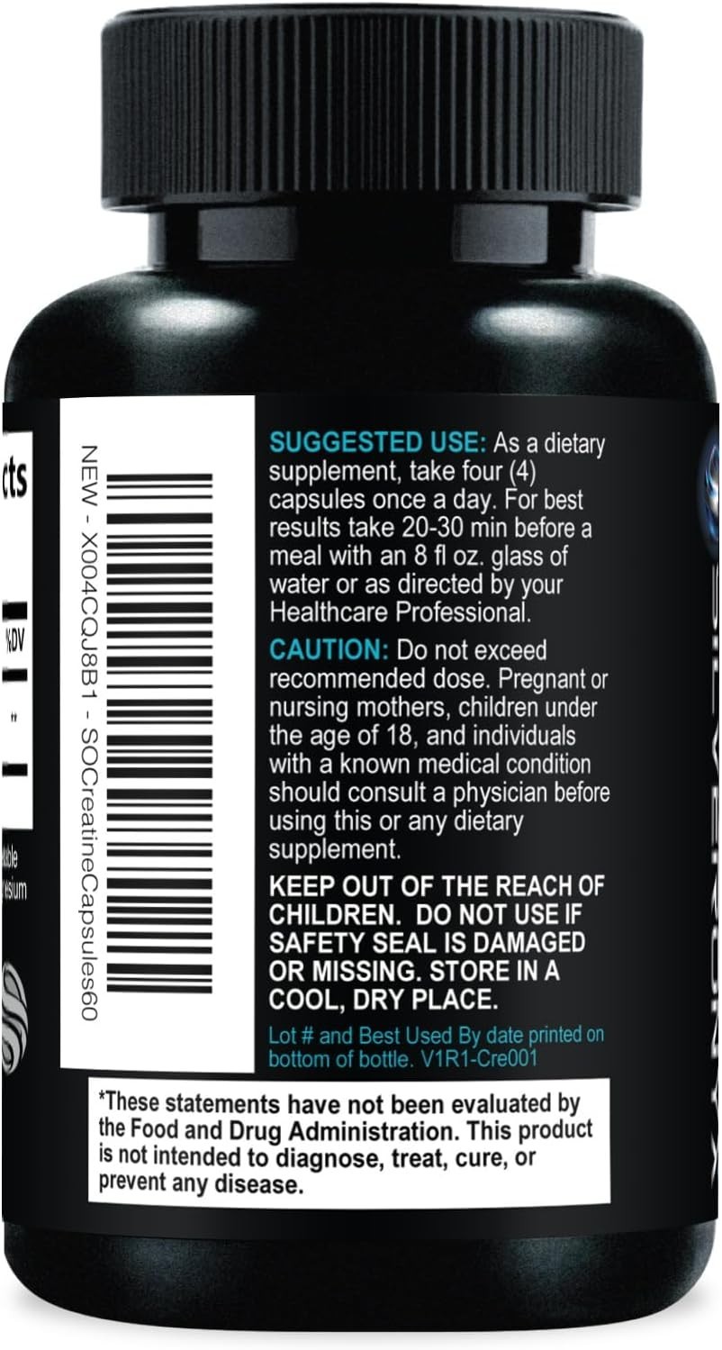 Creatine Monohydrate 3000mg Per Serving – 3X Strength Micronized Creatine Pow…