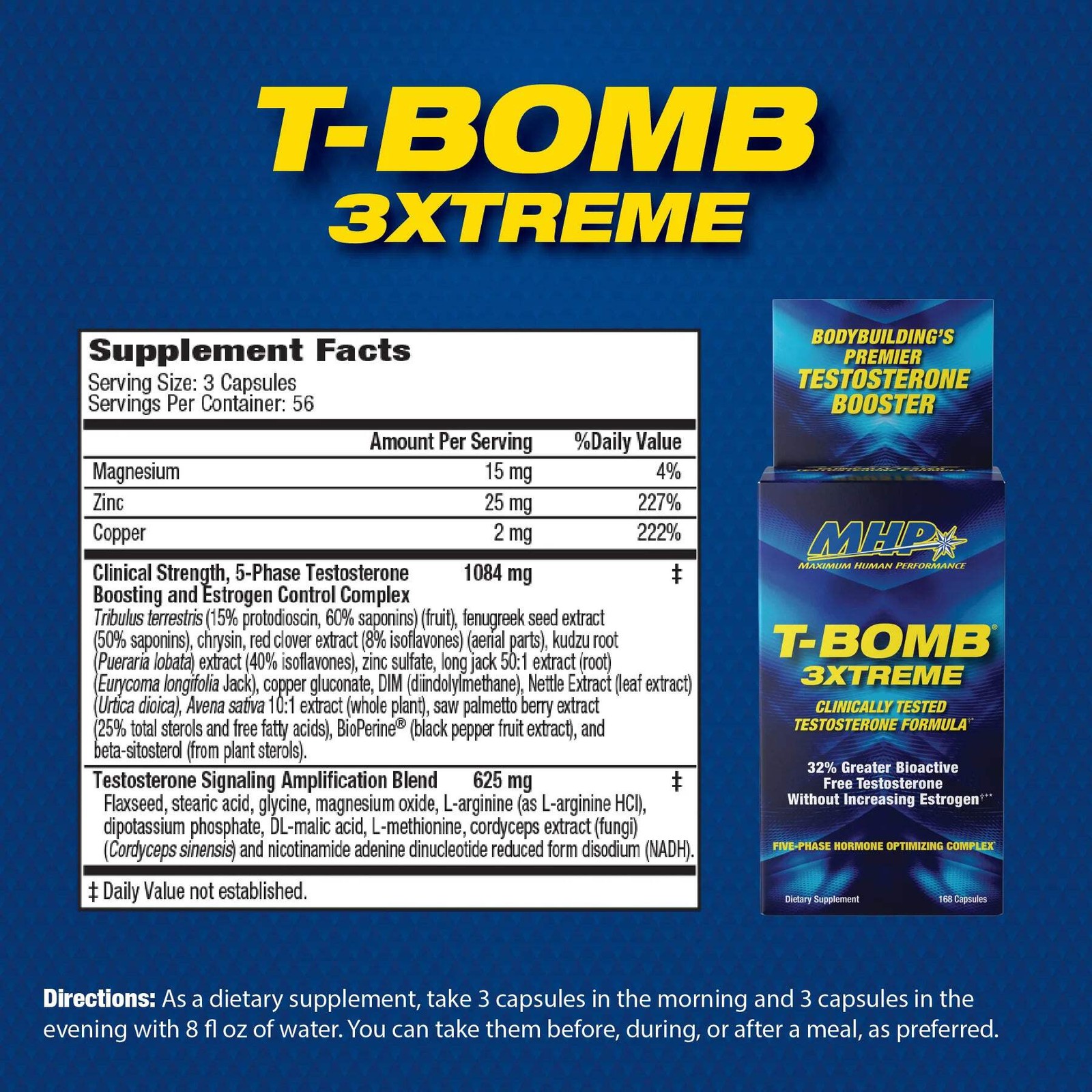 MHP T-Bomb 3Xtreme w/FREE Test-abol, Test Booster, Lean Muscle