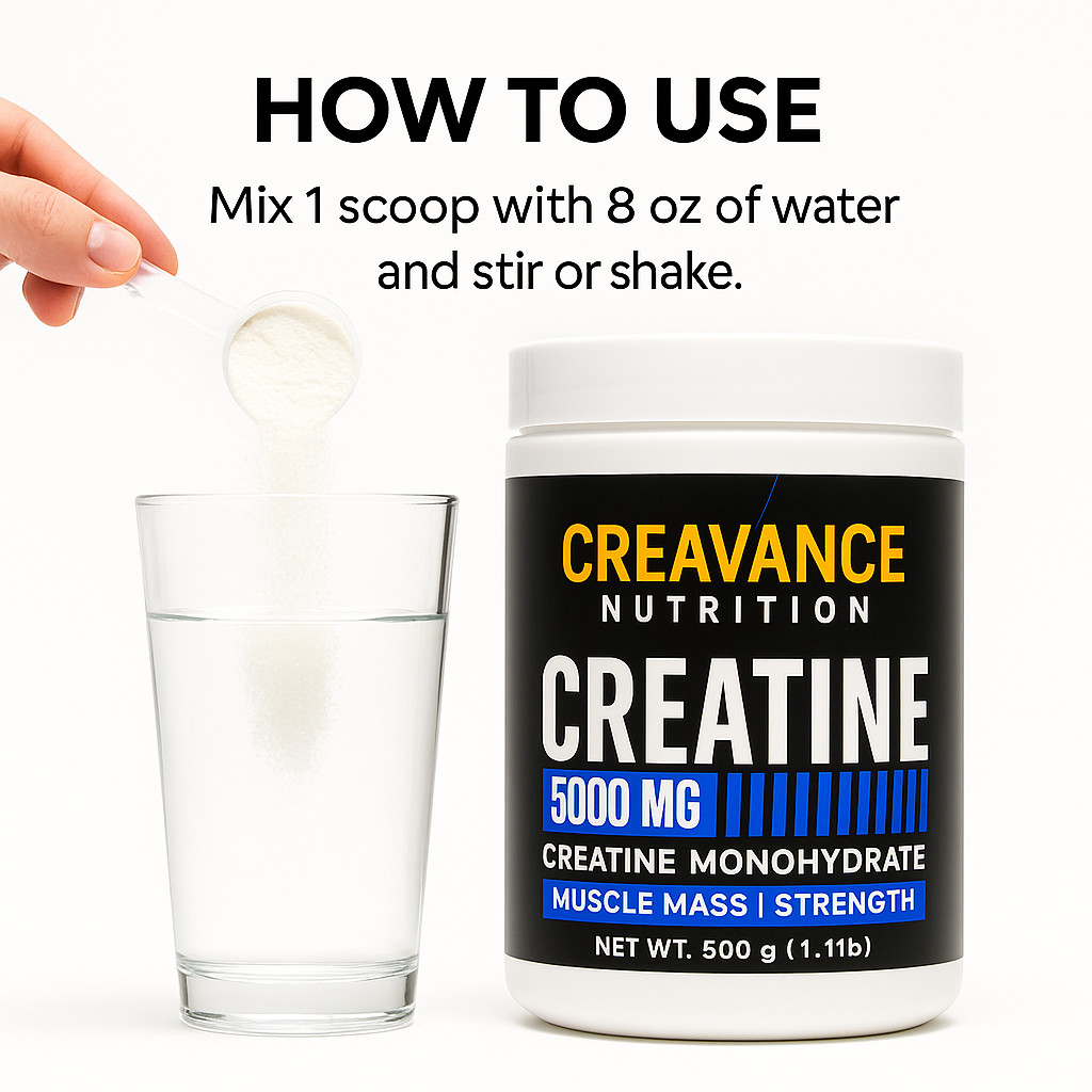 Creatine Monohydrate 500g | 5g Per Serving | Micronized Creavance Nutrition