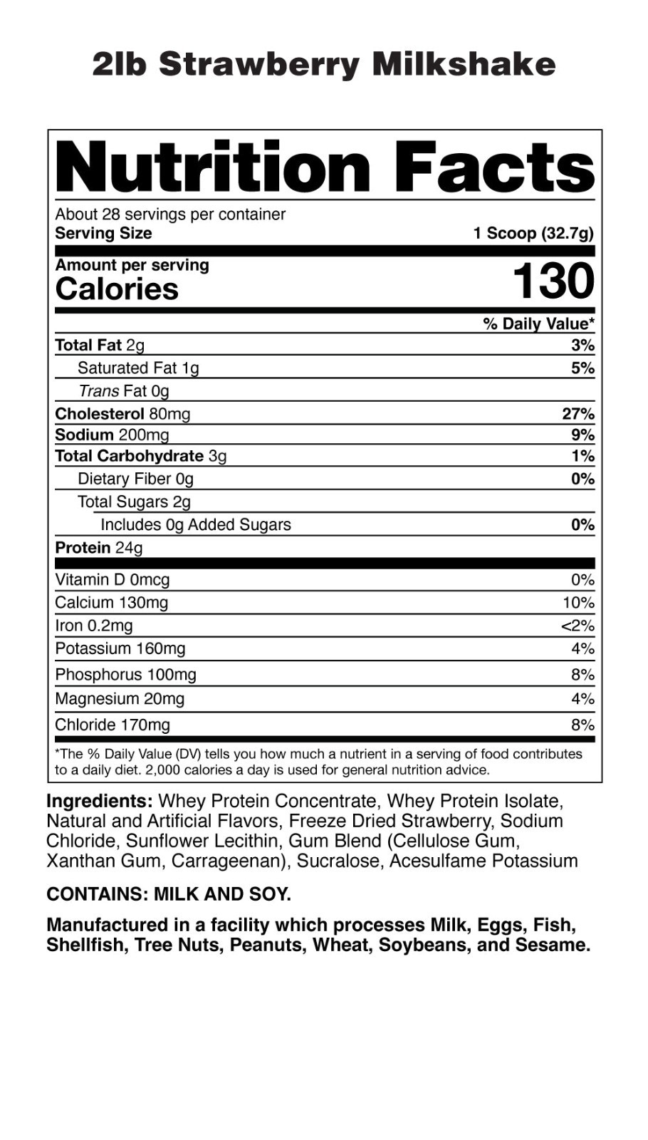 NUTRAONE ProteinOne 100% Whey Protein Strawberry Milkshake. 32oz/(2 Lbs) NEW