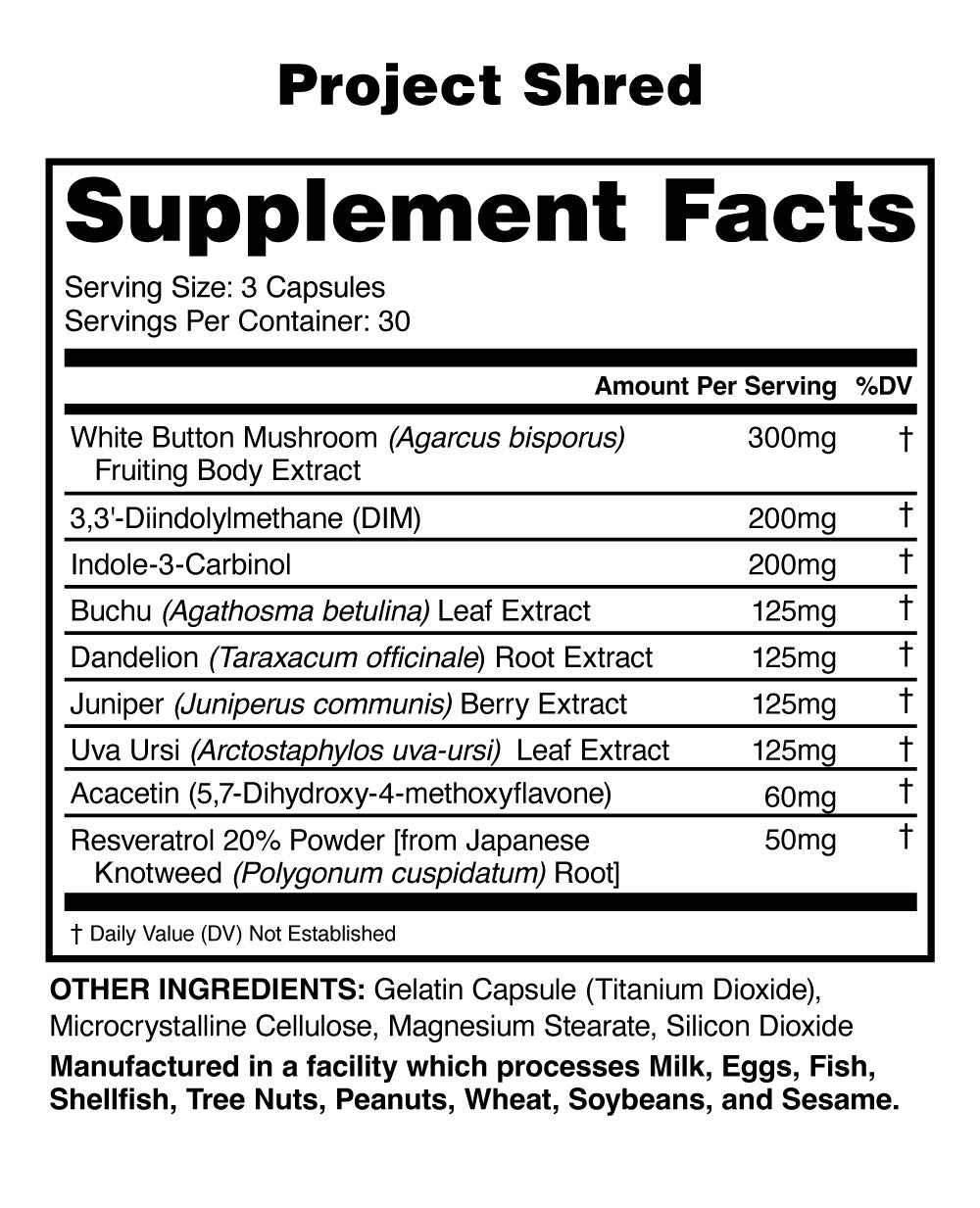 ANABOLIC WARFARE PROJECT SHRED Water Retention Hormone Health 90 Capsules