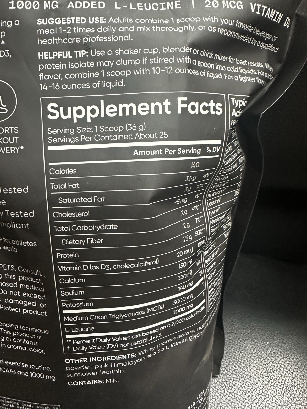 Whey Protein Isolate Sports Nutrition 2lb Bag Fruity Cereal Powder 25 Servings