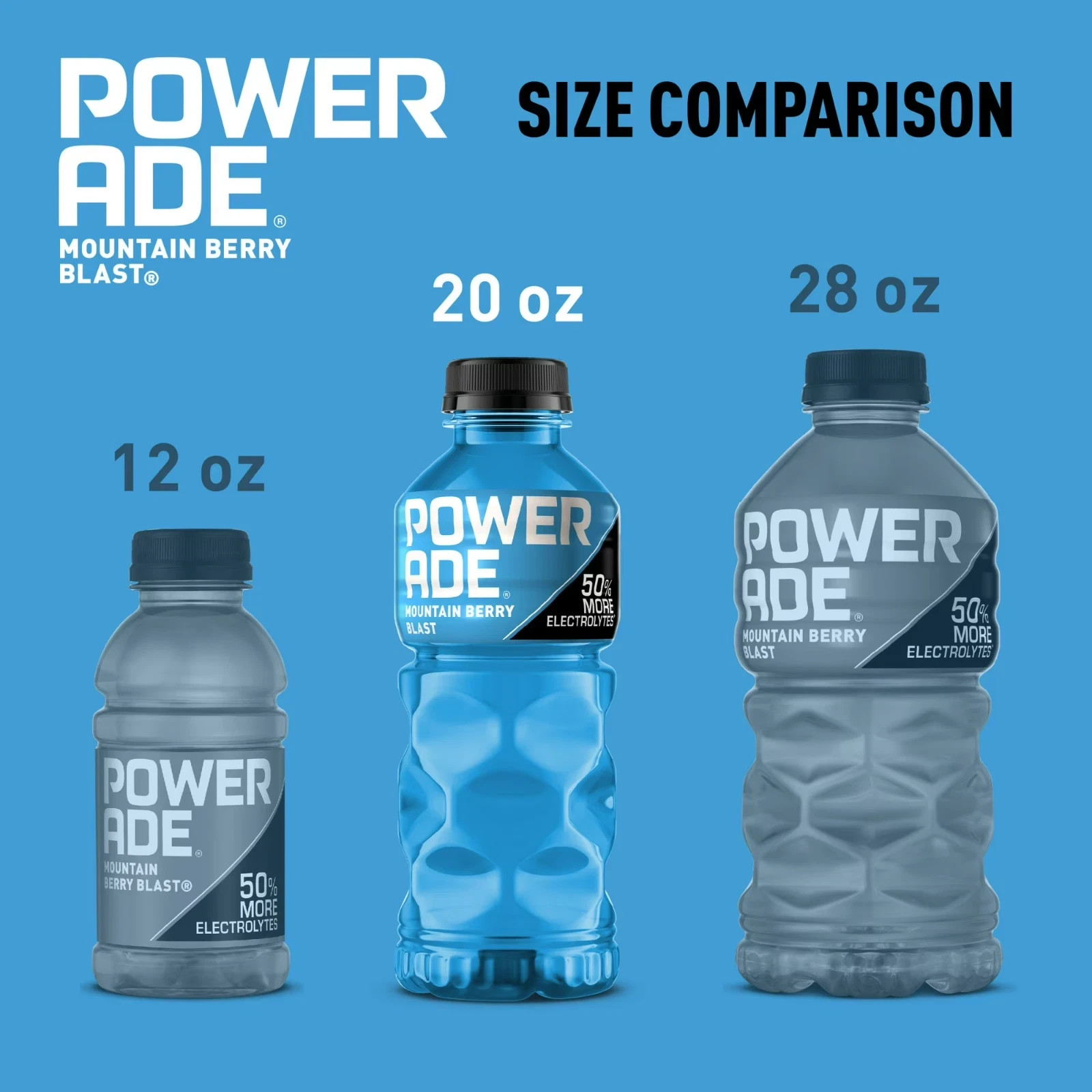 POWERADE Mountain Berry Blast Electrolyte Sports Drink Bottles, 20 fl oz, 8 Pack