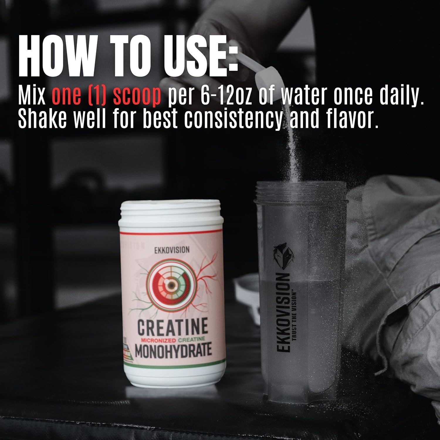 Ekkovision Creatine Monohydrate Powder Micronized Unflavored 100 Servings Pre