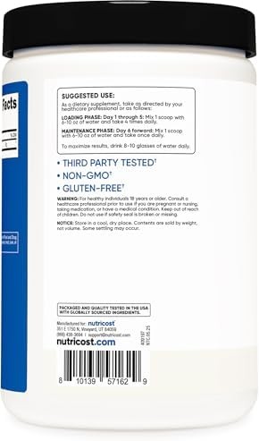 Nutricost Creatine Monohydrate Micronized Powder 500G, 100 Servings | 5000mg