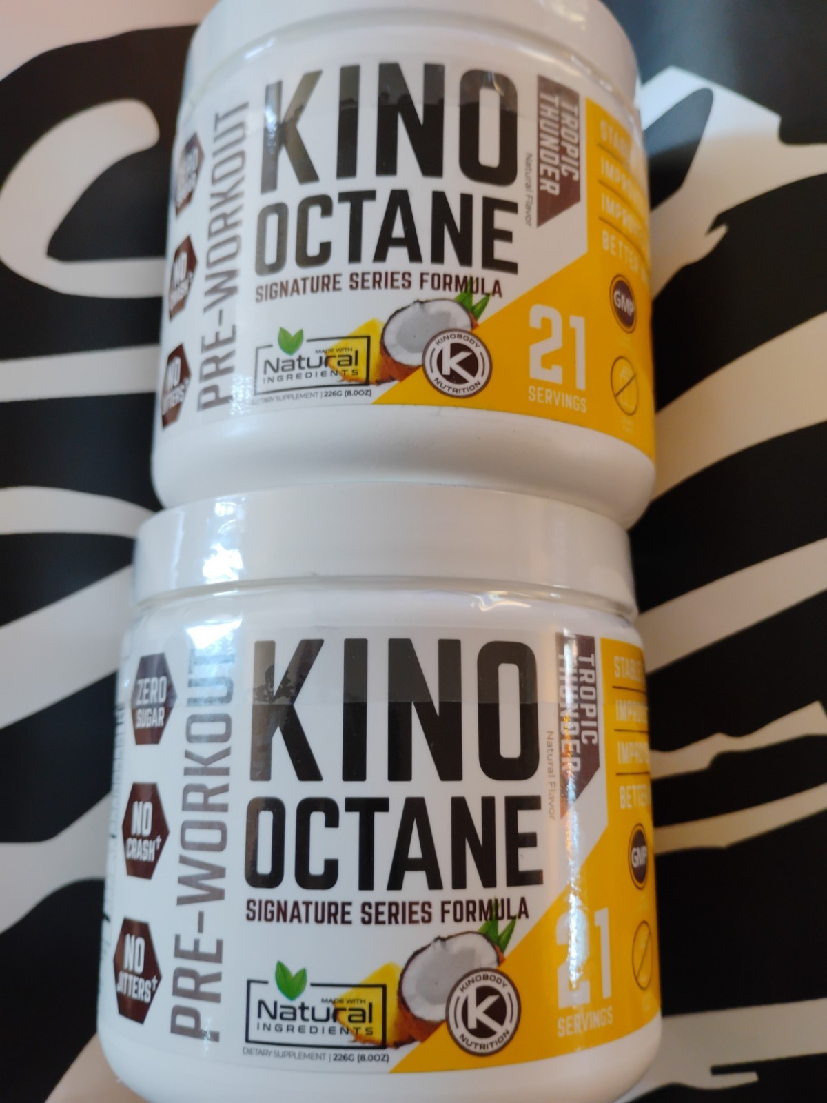 Kinobody 2 PACK Kino Octane Tropic Thunder Pre Workout sealed 21 X2 servings New