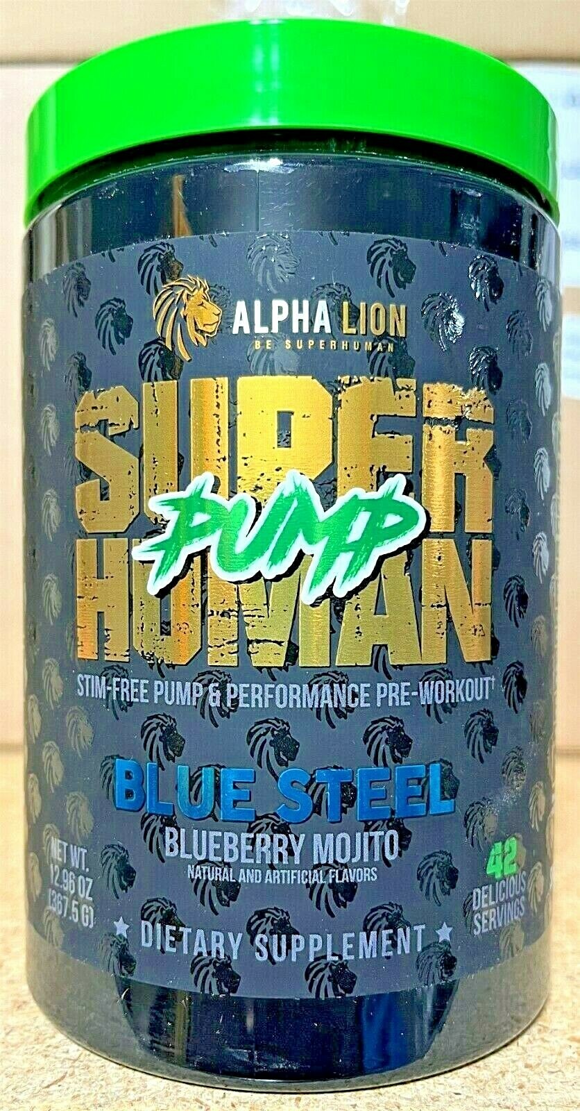 Alpha Lion Super Human Pump Stim Free Nitric Oxide Formula 42 Scoops 3 Flavors