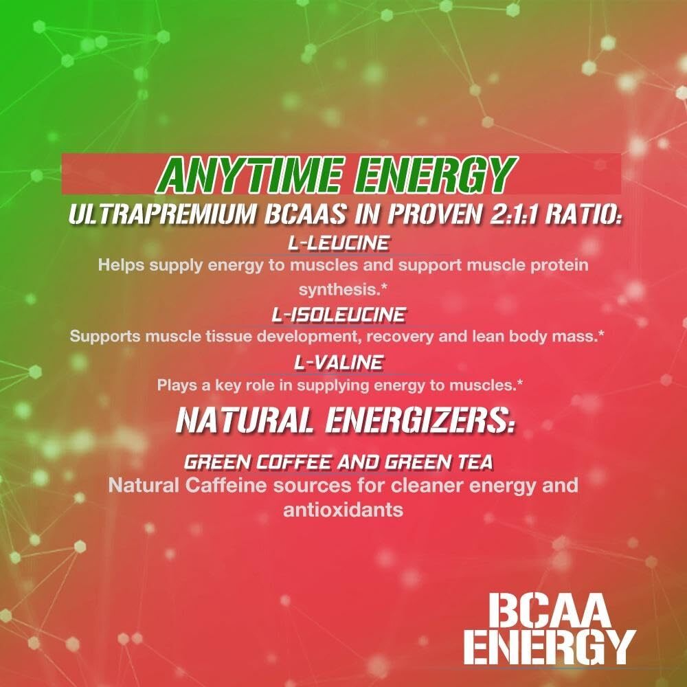 EVL BCAA Energy Watermelon 30 Servings Amino Acid Preworkout Supplement