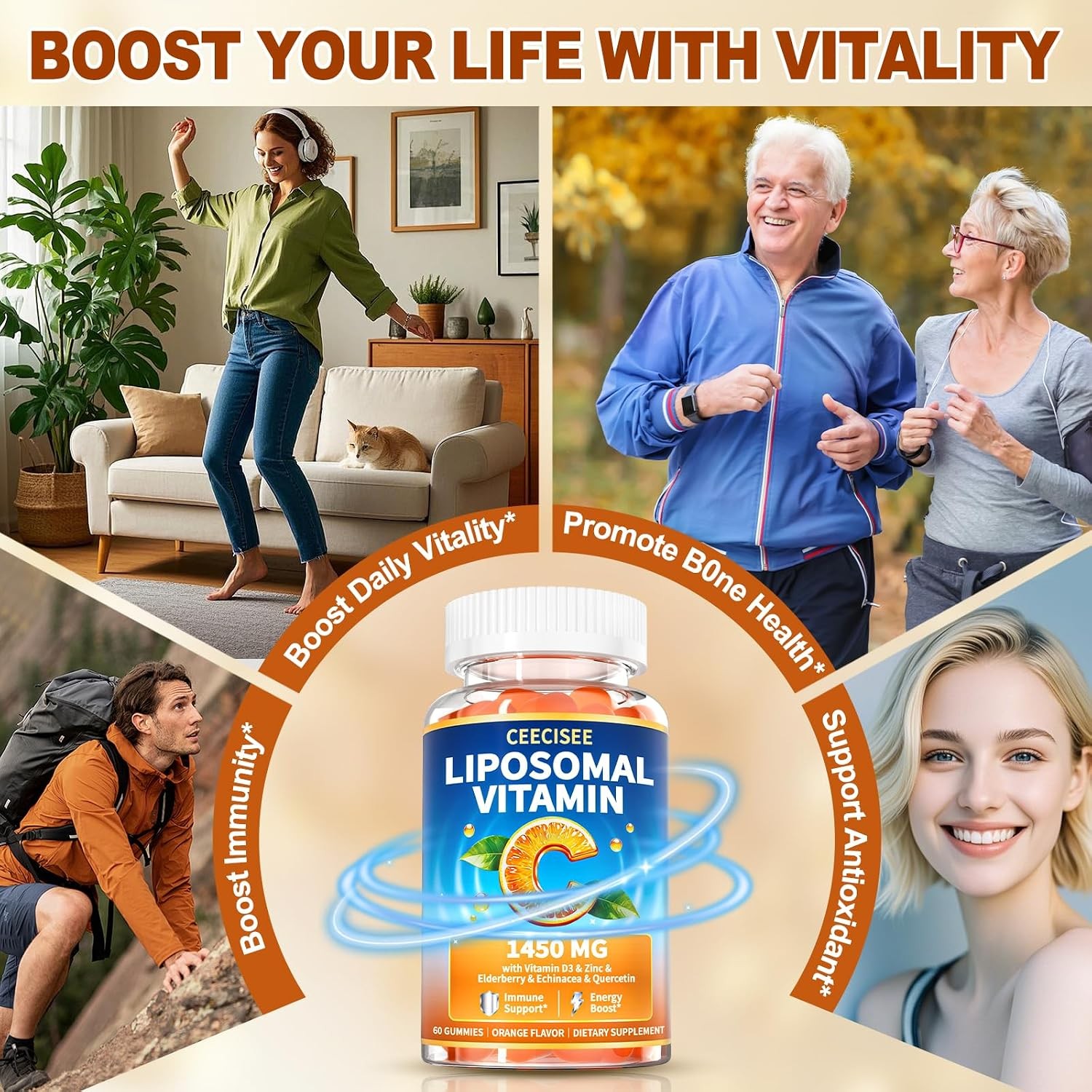 Liposomal Vitamin C Gummy for Adults: Organic Chewable Extra Strength Vitamin C
