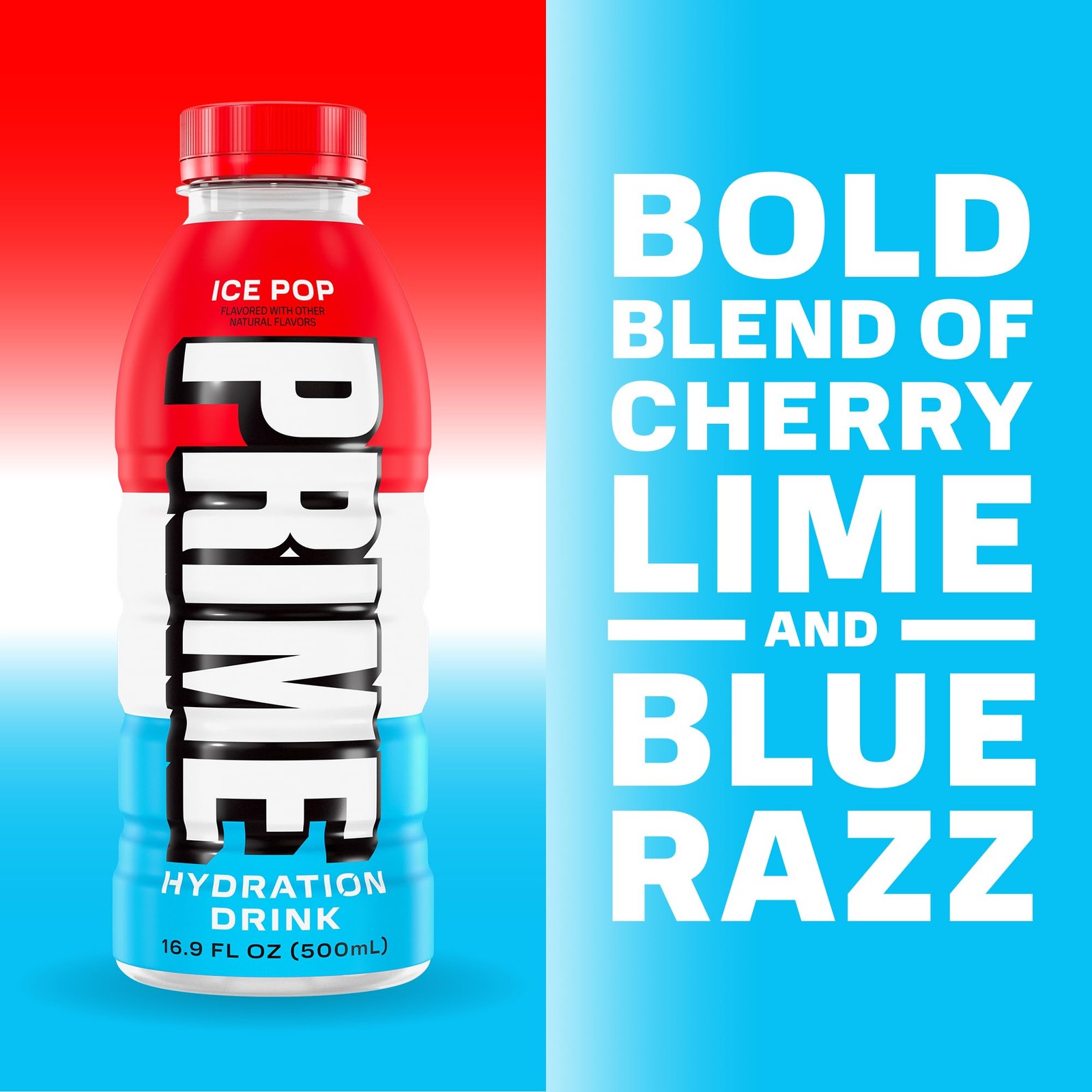 PRIME Hydration ICE POP | Sports Drinks | Electrolyte 16.9 Fl Oz (Pack of 12)