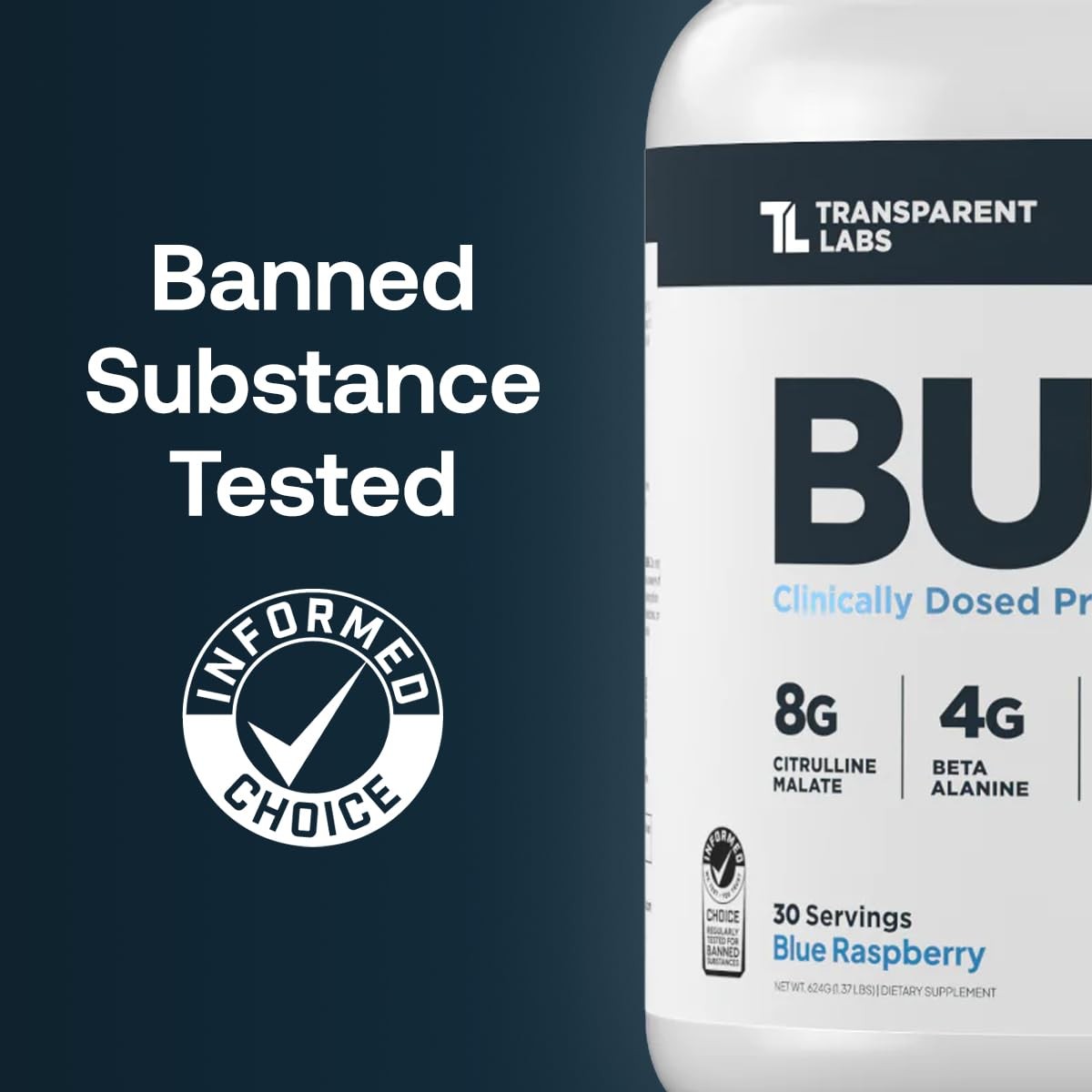 Transparent Labs Bulk Pre Workout Powder – 30 Servings (Pack of 1), No Color