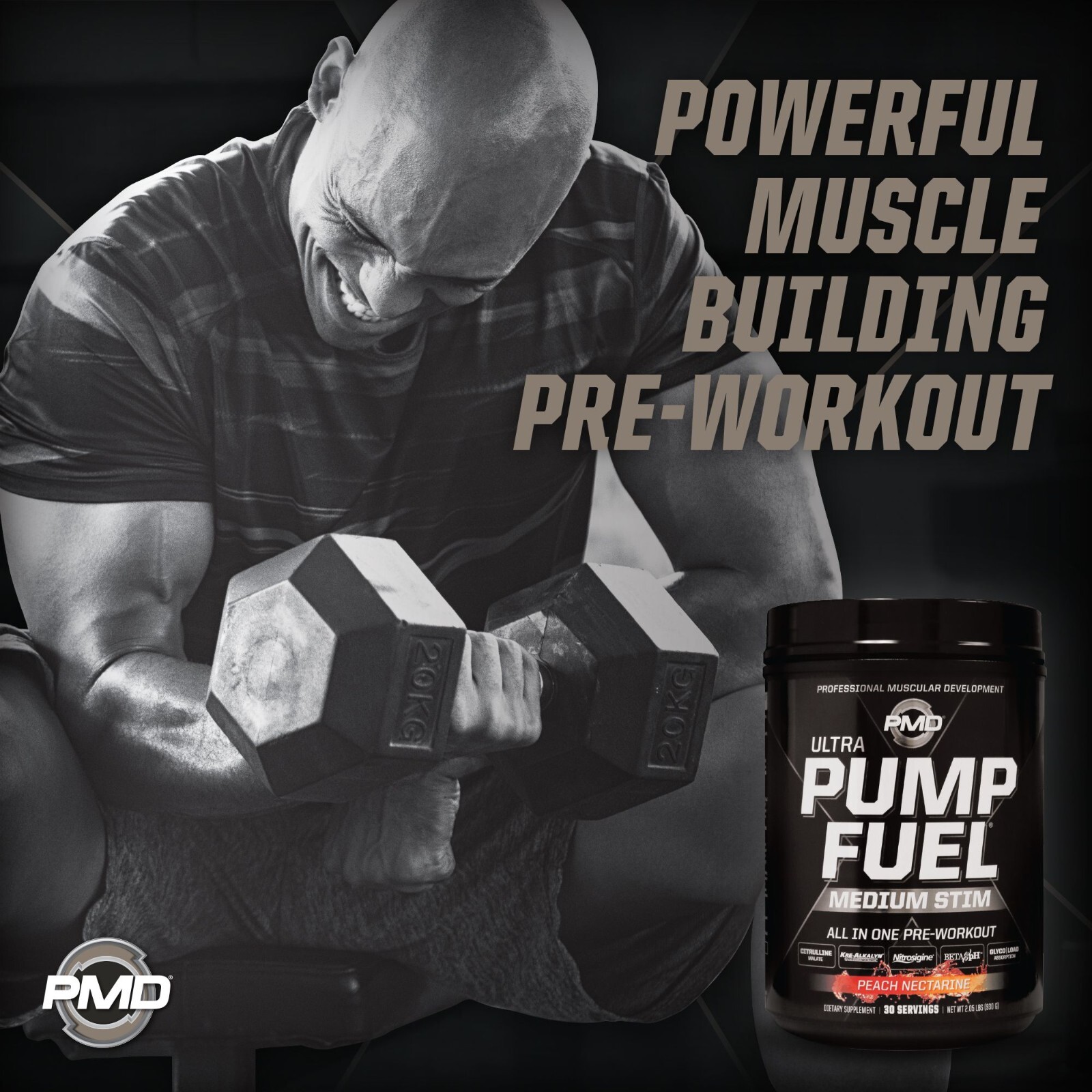 PMD SPORTS PUMP FUEL ULTRA – PRE WORKOUT – PEACH NECTARINE (30 Servings)