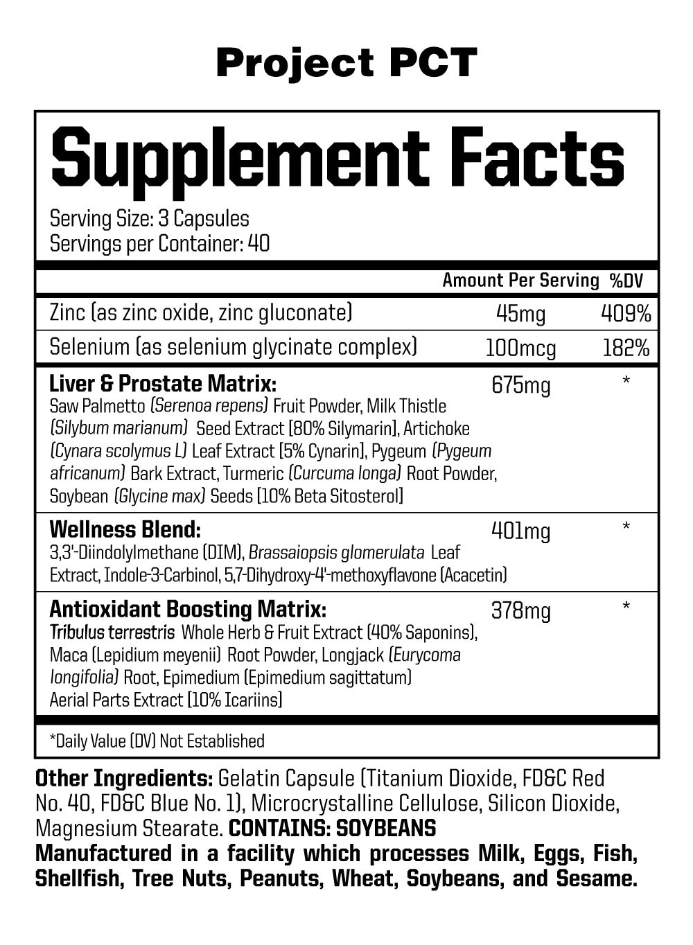 ANABOLIC WARFARE PROJECT PCT Prostate Liver Antioxidant Hormone Health 120 Caps