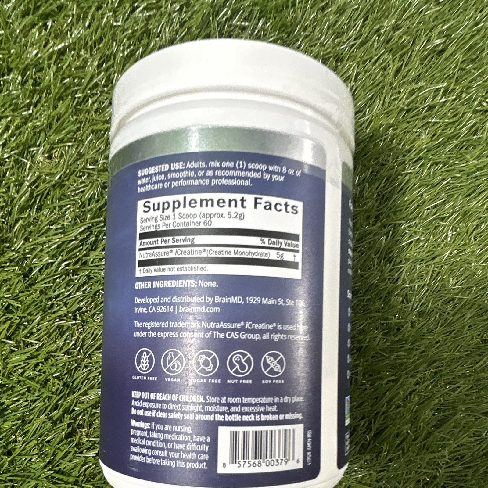 brainMD Smart Creatine+ Instantized Creatine Monohydrate Powder 309g Exp 06/2027