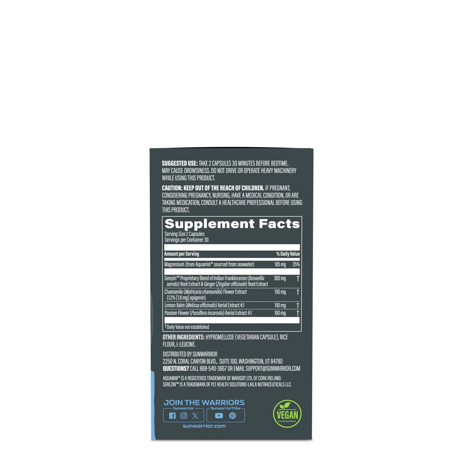 Sunwarrior Active Performance Nighttime Sleep & Restore – 60 Vegan Capsules