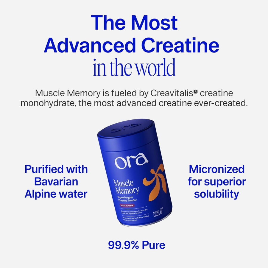 Ora Organic Muscle Memory – Supercharged Creatine Powder, Acai Berry 30 Srv