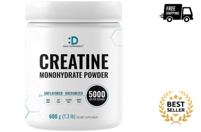 Instant Creatine Monohydrate Powder, 5g Per Serving – 120 Servings