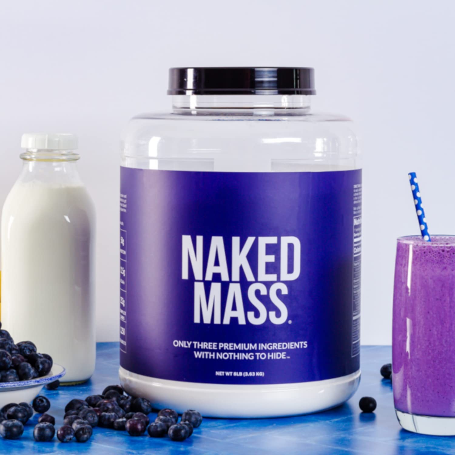 NAKED Chocolate Mass Gainer – All Natural Weight 8 Pound (Pack of 2)