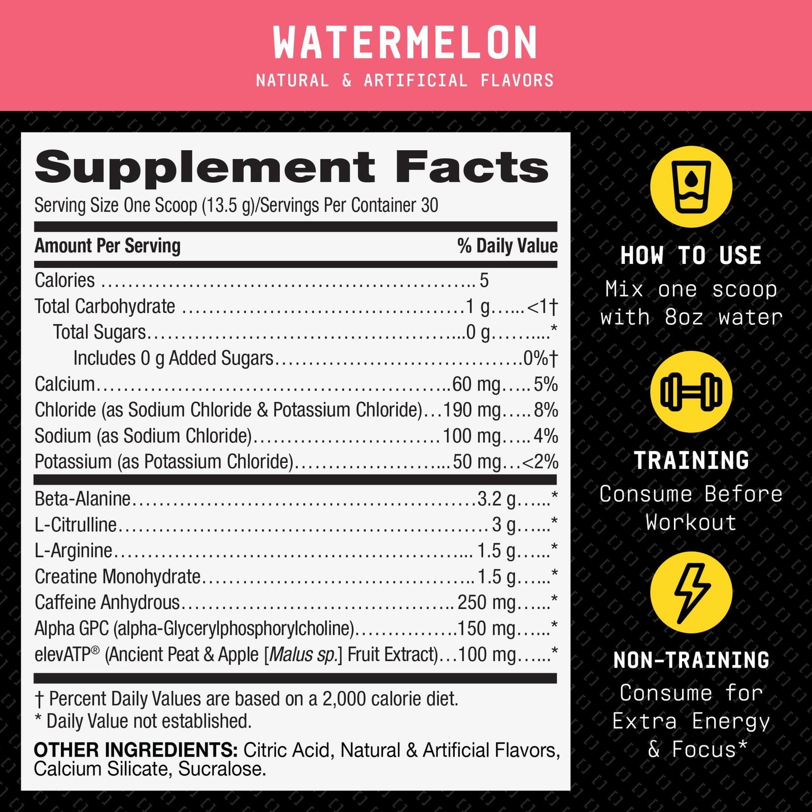 Beyond Raw LIT Origin Pre Workout Powder, Watermelon, for Men & Women