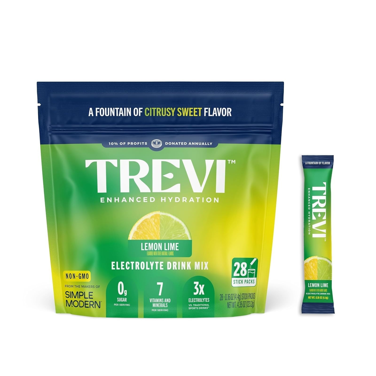 TREVI Electrolytes Powder Packets – Sugar Free Hydration – 20 Pack