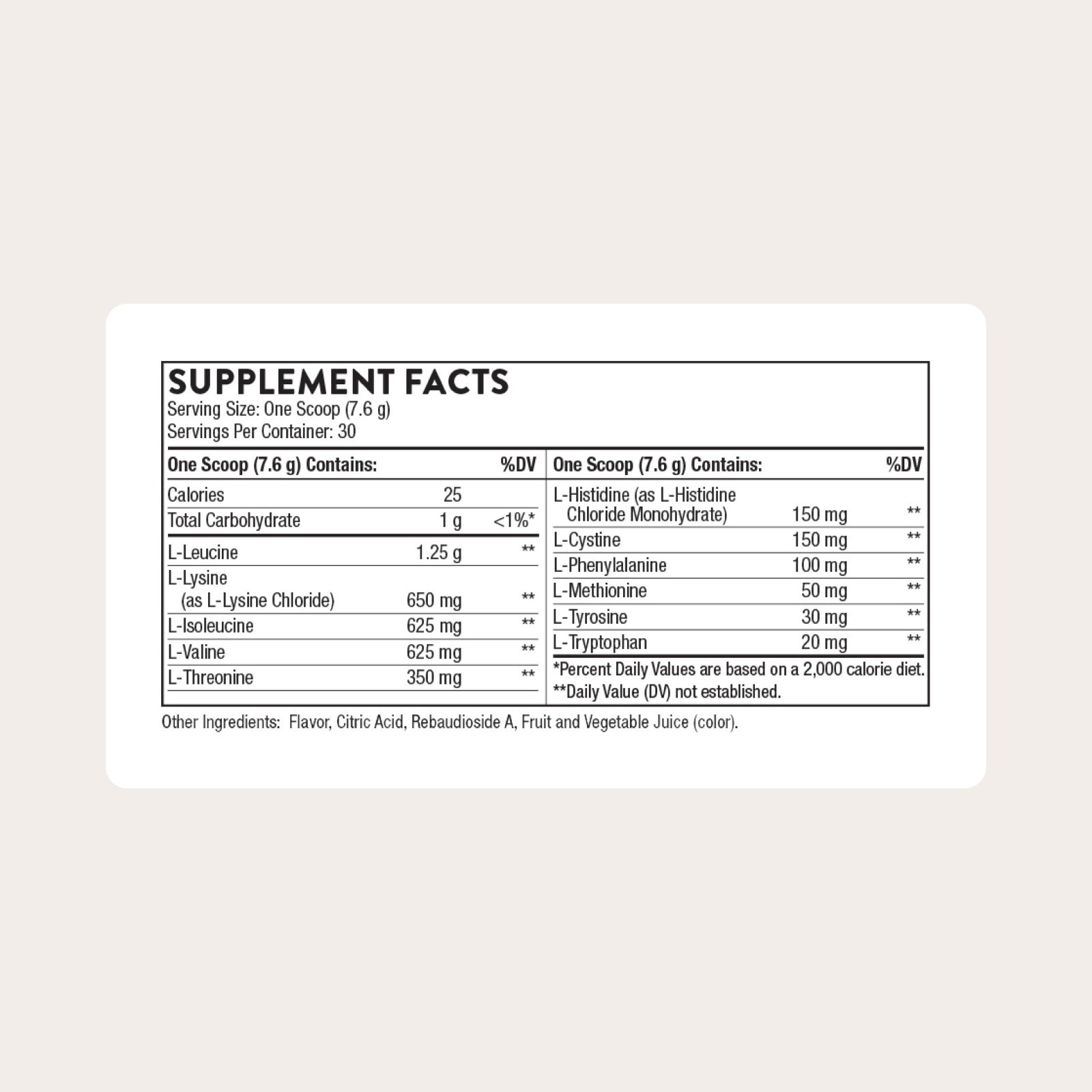 Amino Complex EAA BCAA Powder – Lean Muscle & Recovery – Berry Flavor – 30 Servi