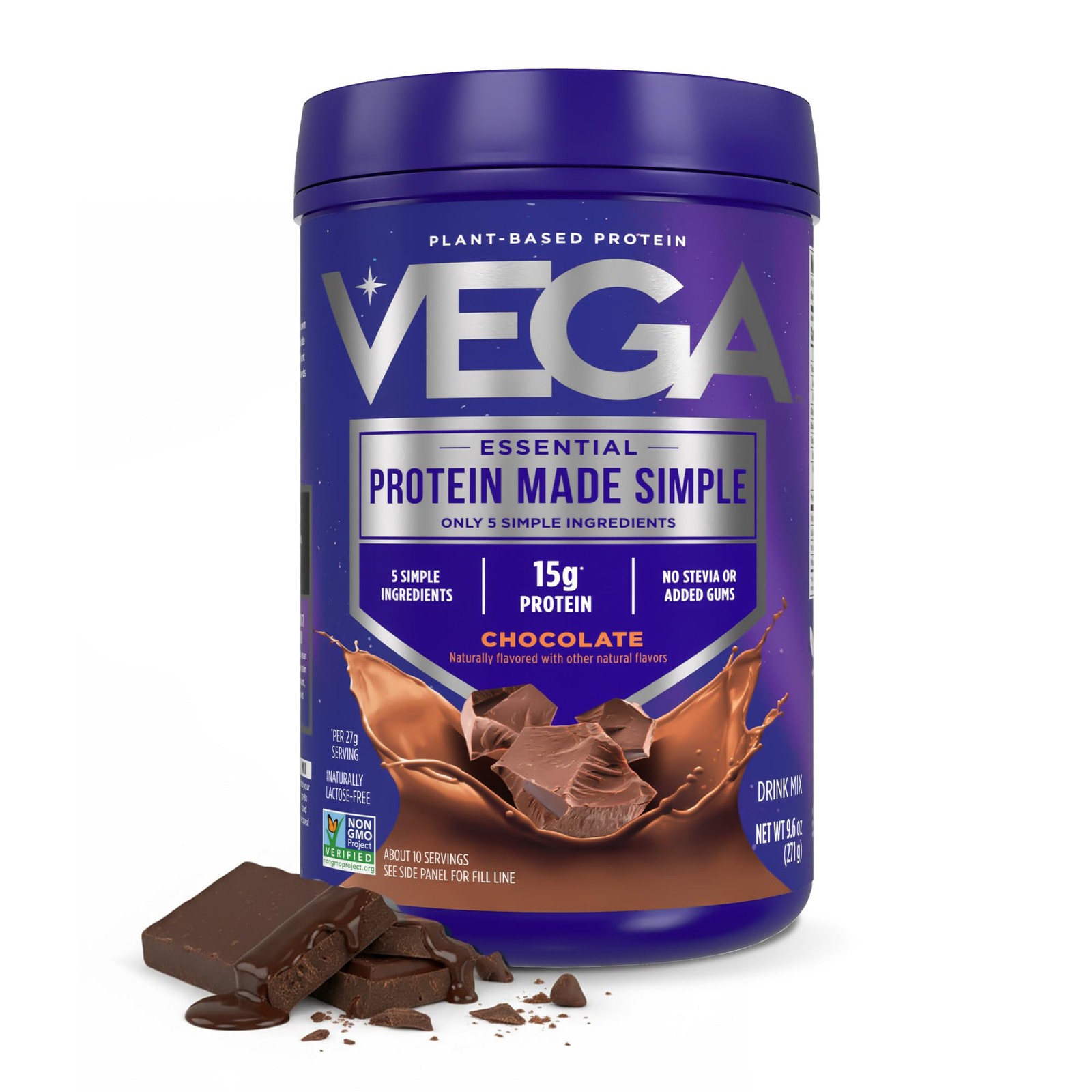 Vega Protein Made Simple 9.6 Ounce (10 Servings) (Pack of 1), Dark Chocolate