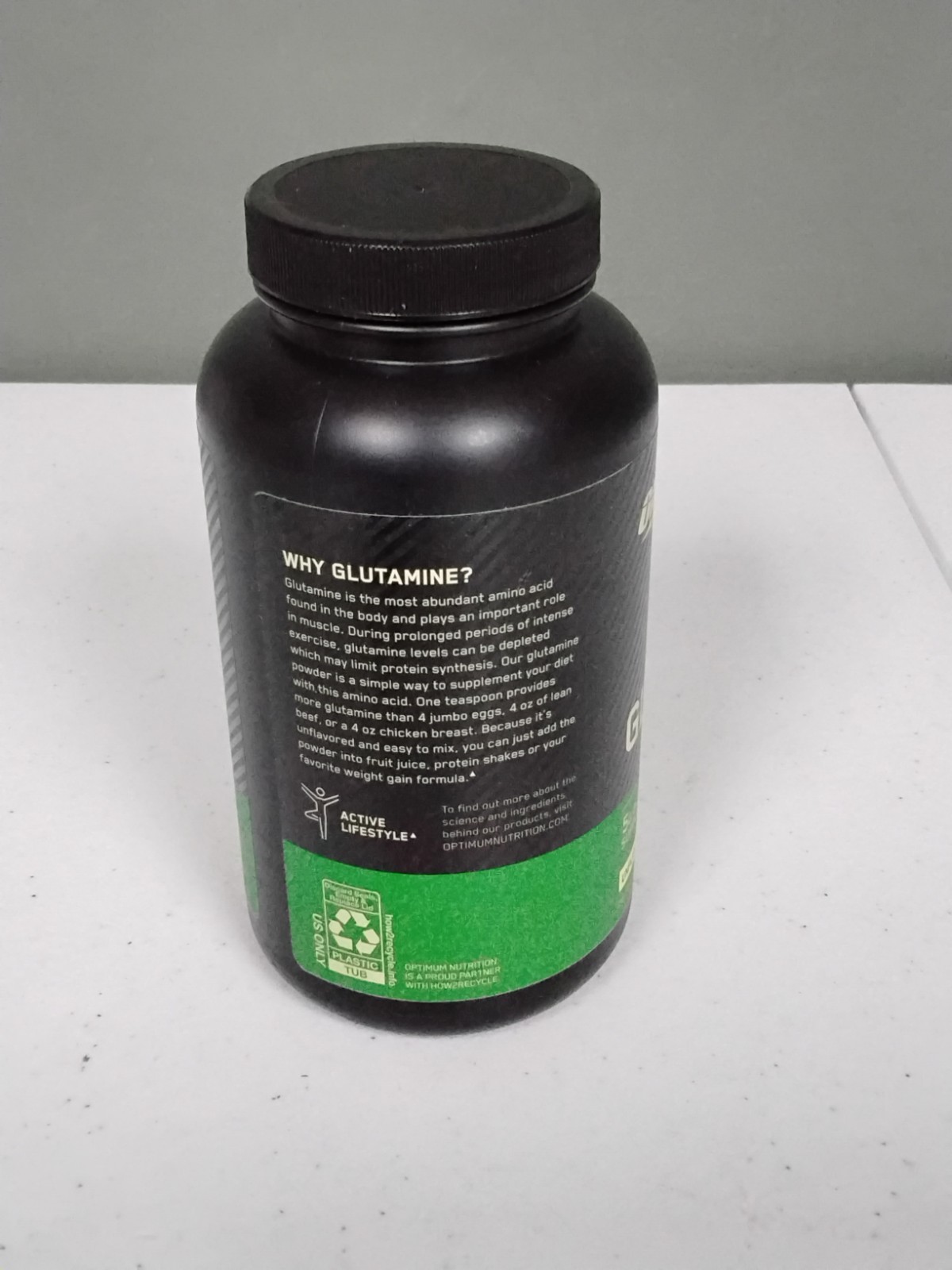 Optimum Nutrition ON Glutamine Powder Unflavored 10.58 oz (300 g) Exp 02/2029
