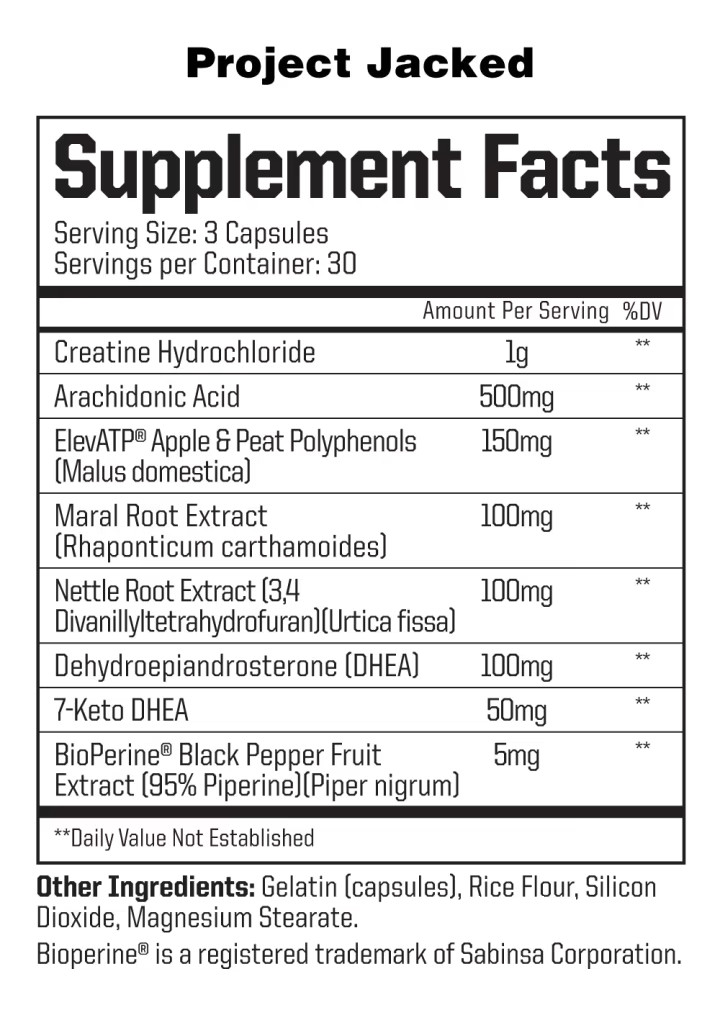 ANABOLIC WARFARE PROJECT JACK’D Strength Power Lean Mass 90 Capsules